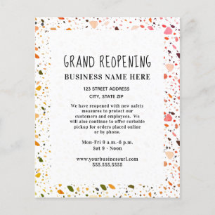 Flyer Business Grand ReOpening Covid Safety Terrazzo