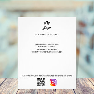Flyer Business logo qr code instagram custom text