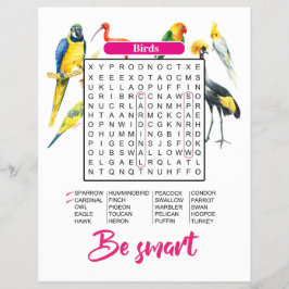 Flyer Búsqueda de Palabras de Animales y Aves | Diversió