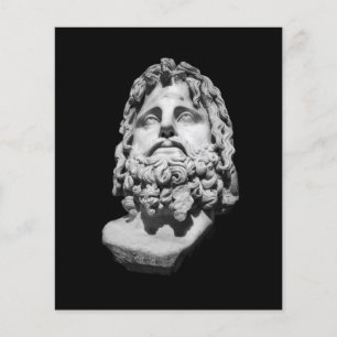 Flyer Busto de mármol grecorromano clásico en blanco y n