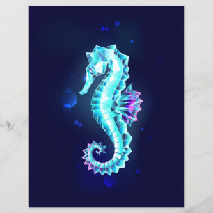 Flyer caballito de mar de hielo de cristal sobre fondo a