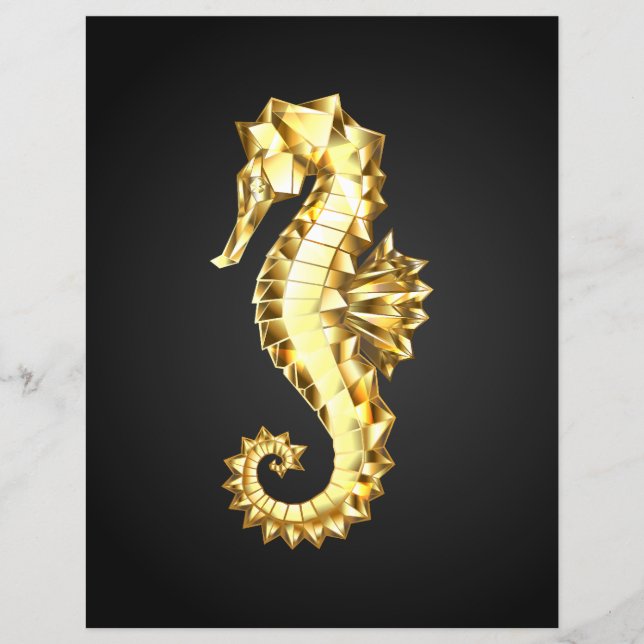 Flyer Caballo marino polígono de oro (Frente)