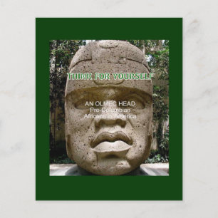 Flyer Cabeza Olmec afroamericana precolombiana