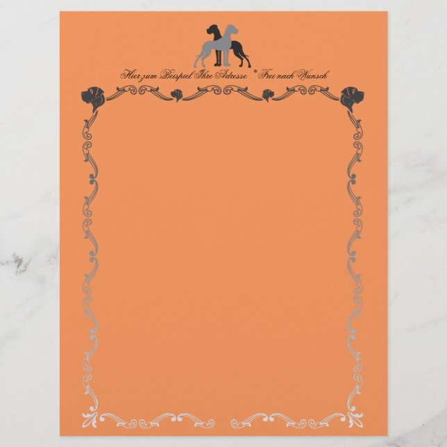 Flyer Cabezas de letterhead de Gran Danés (Frente)