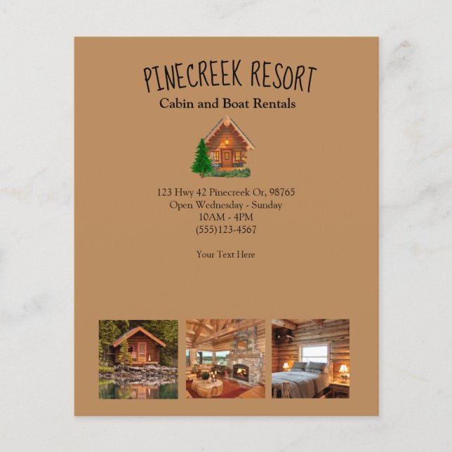 Flyer Cabina Resort Vacation Lodge Rental Photo (Frente)