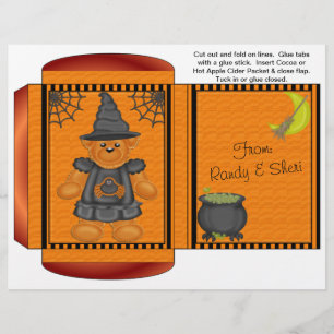 Flyer Cacao, Té, Cider Packet Halloween Favores de otoño