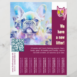 Flyer Cachorro de Bulldog Francés con un giro