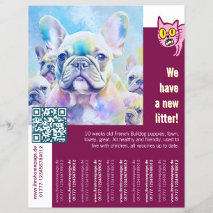 Flyer Cachorro de Bulldog Francés con un giro