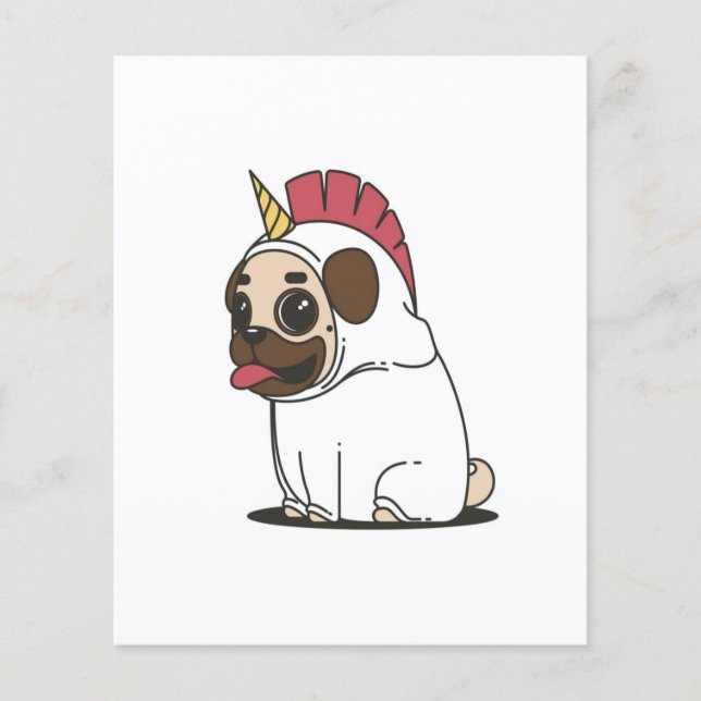 Flyer Cachorro de unicornio | Regalo de amor para dueño  (Frente)