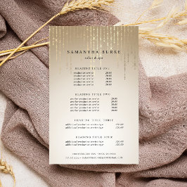 Flyer Cadena de lluvia dorada ilumina precios y servicio