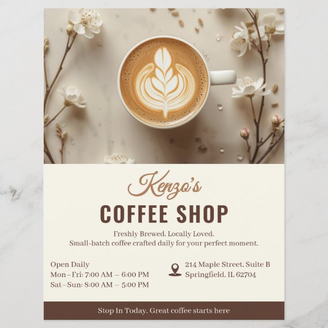 Flyer Café Personalizado | Marketing de Café Personaliza (Frente)