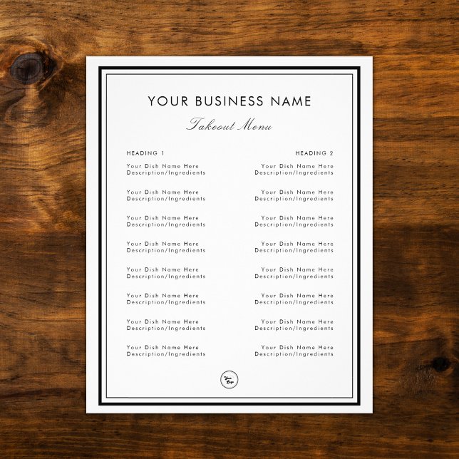 Flyer Cafetería de restaurante con borde de marco blanco (Subido por el creador)