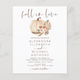 Flyer Caída del presupuesto en amor Boda Pampas Calabaza