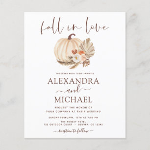Flyer Caída del presupuesto en amor Boda Pampas Calabaza