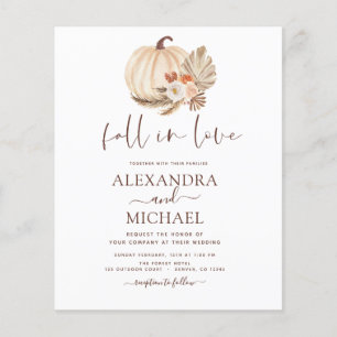 Flyer Caída del presupuesto en amor Boda Pampas Calabaza