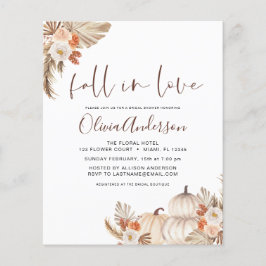 Flyer Caída del presupuesto en amor Ducha de novias Pamp