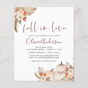 Flyer Caída del presupuesto en amor Ducha de novias Pamp