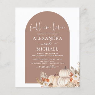 Flyer Caída del presupuesto en el amor Boda Terracotta