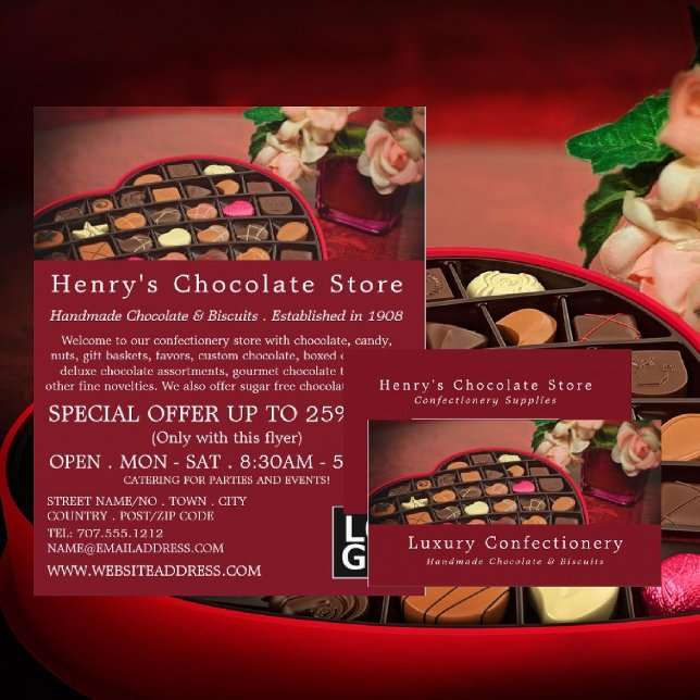 Flyer Caja de chocolate para el corazón, anuncio de artí (Subido por el creador)