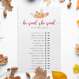 Flyer Calabaza De Ducha De Novias De Caída Dijo Que Dijo