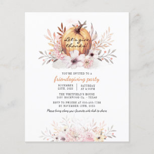 Flyer Calabaza de otoño floral favorita de los precios