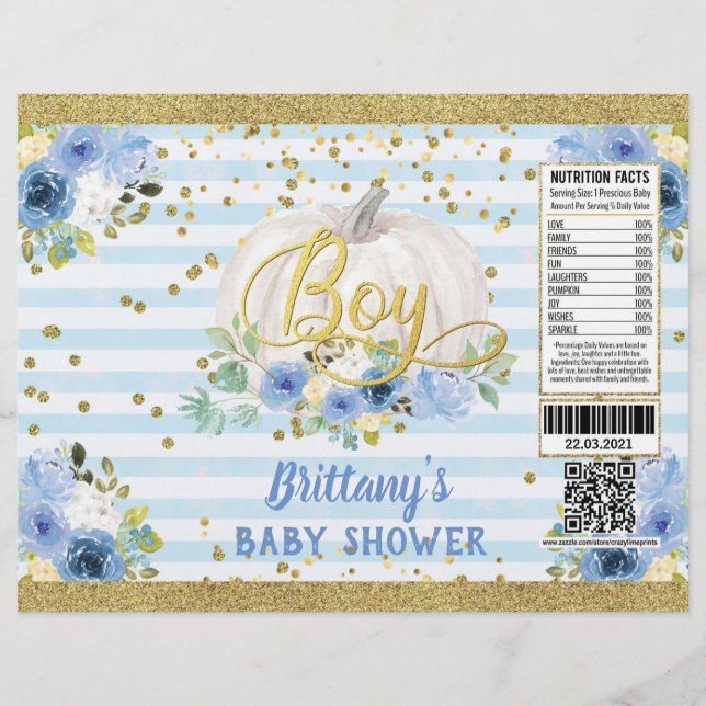 Flyer Calabaza es un niño morrón de chile de Baby Shower (Frente)