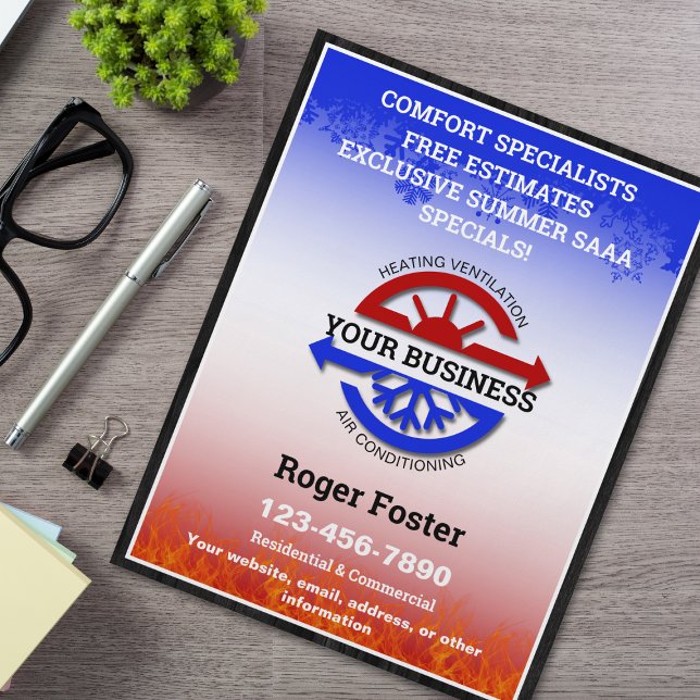 Flyer Calefacción de HVAC y aire acondicionado (Subido por el creador)