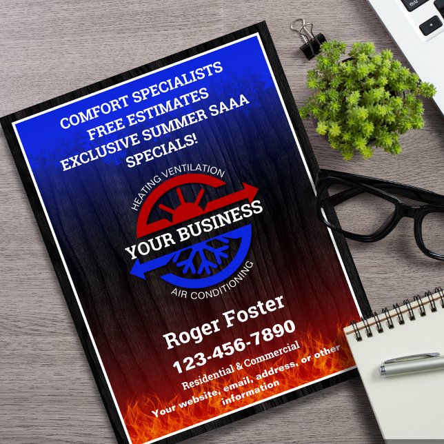 Flyer Calefacción y aire de HVAC (Subido por el creador)