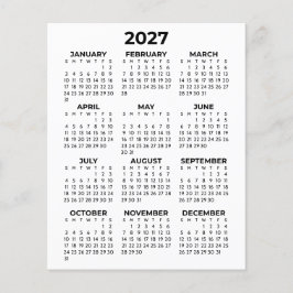 Flyer Calendario 2027 de Vista Anual Completa Minimalist