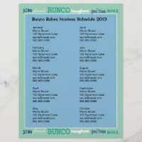 Calendario de alojamiento de Bunco Subway