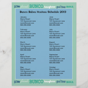 Flyer Calendario de hospedaje del subterráneo Bunco