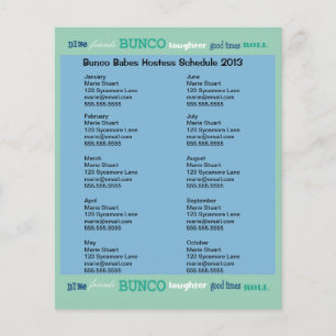 Flyer Calendario de hospedaje del subterráneo Bunco