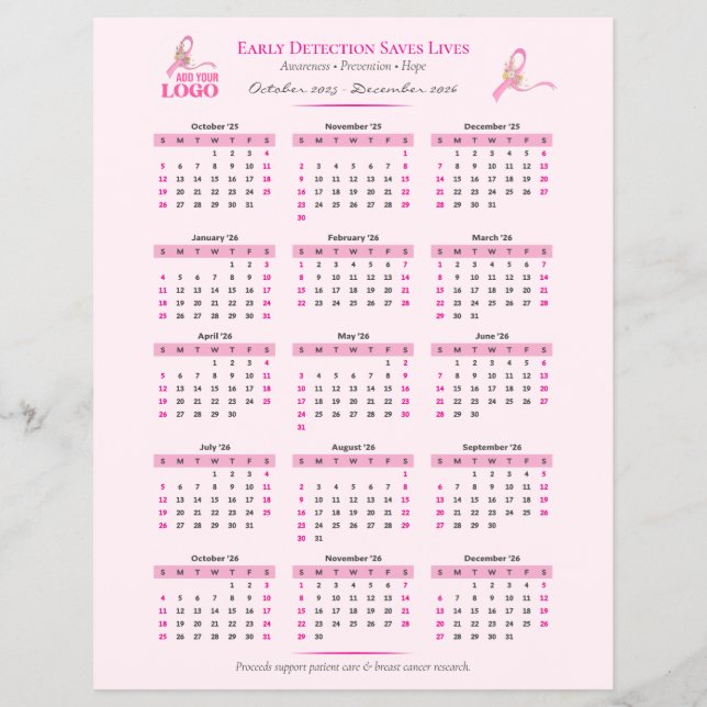 Flyer Calendario de la cinta de opciones de 15 meses par (Frente)