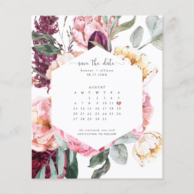 Flyer Calendario de presupuesto Guardar la fecha | Annab (Frente)