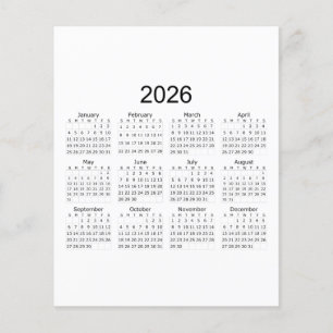 Flyer Calendario minimalista simple 2026