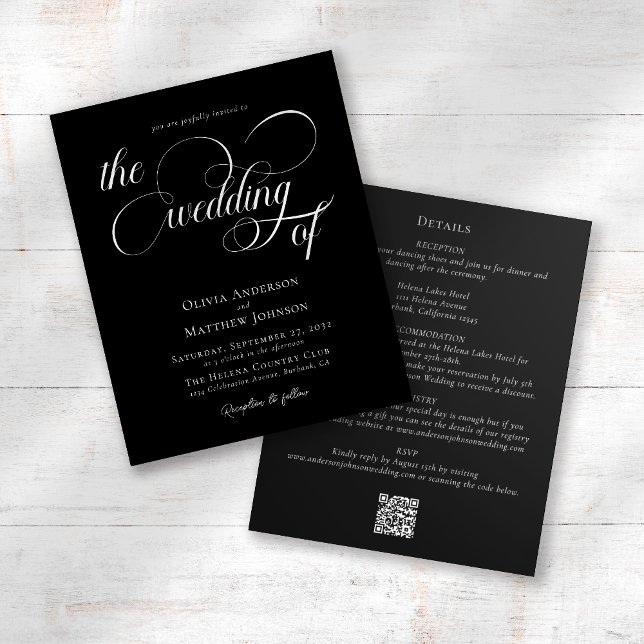 Flyer Caligrafía Código QR todo en una invitación de mat (Subido por el creador)