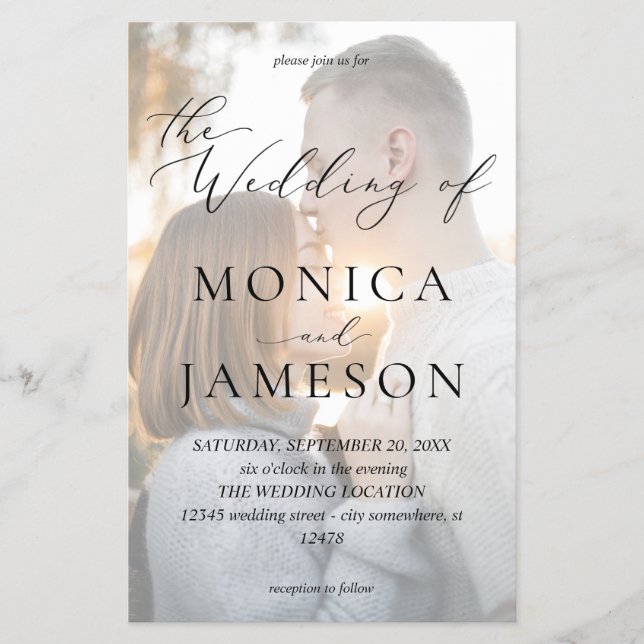 Flyer Caligrafía económica moderna V2 Boda de fotografía (Frente)