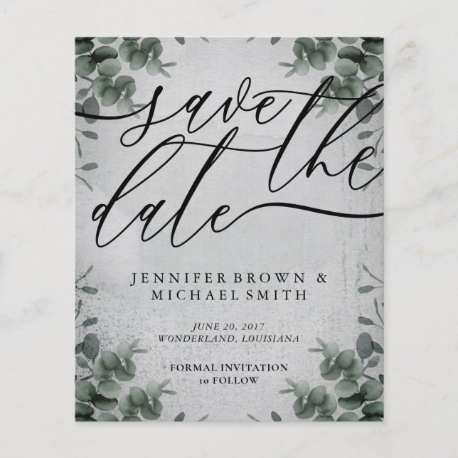 Flyer Caligrafía oscura Eucalipto día especial del presu (Frente)