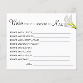 Flyer Calla Lily desea que pronto sea la Sra. Card