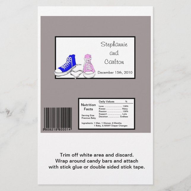 Flyer Calzado azul/rosa Hershey's Gran Bar Wrapper (Frente)