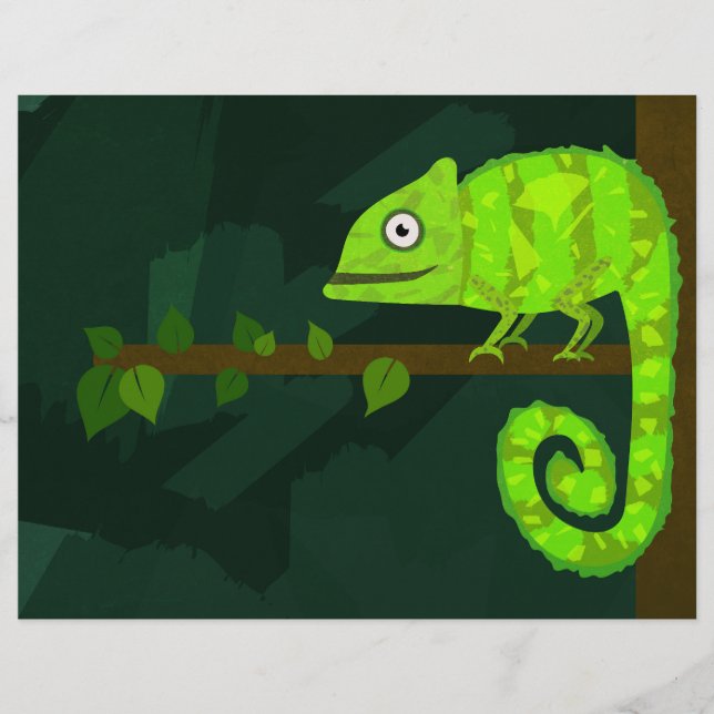 Flyer Camaleón lindo verde (Frente)
