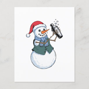 Flyer Camarero de muñeco de nieve Navidad 2026 Cóctel de
