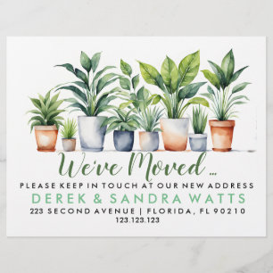 Flyer Cambio de dirección que hemos movido las macetas d