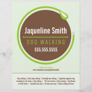 Flyer Caminador de Perro Caminar Leash Loop Green Promot