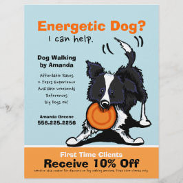 Flyer Caminata de Perros y Collie de borde de cupón