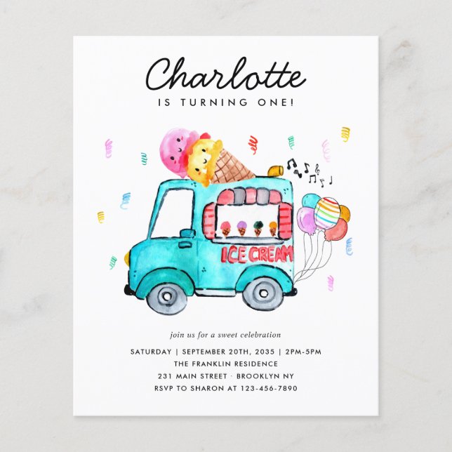 Flyer Camión acuático de presupuesto Balón Crema de hiel (Frente)