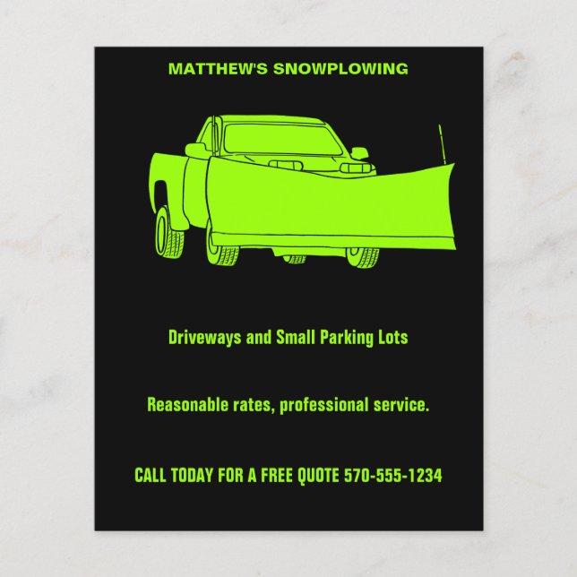 Flyer Camión de recolección de nieve con arado de nieve (Frente)