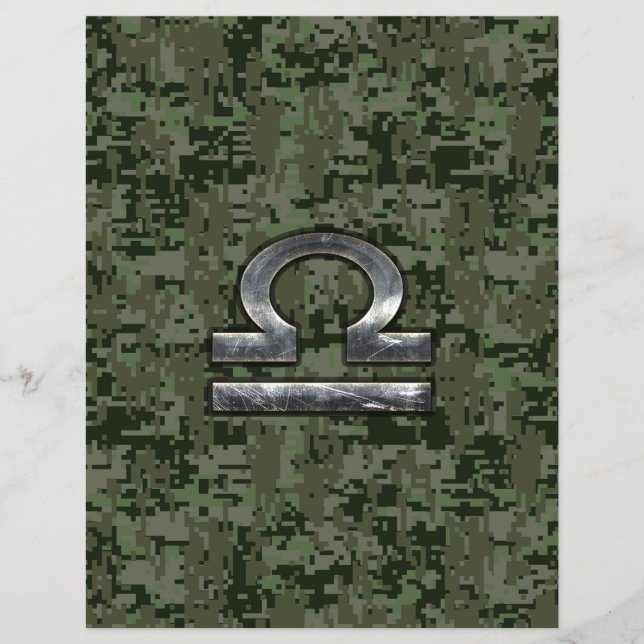 Flyer Camo digital verde de Silver Libra Zodiac (Frente)