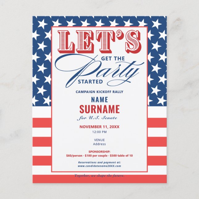 Flyer Campaña de recaudación de fondos políticos inicio  (Frente)