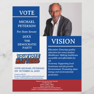 Flyer Campaña Política de Foto Personalizada 